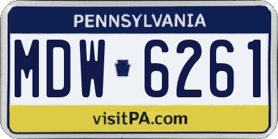 PA license plate MDW6261