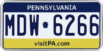 PA license plate MDW6266