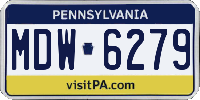 PA license plate MDW6279