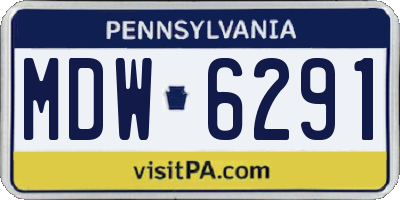 PA license plate MDW6291