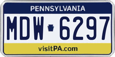 PA license plate MDW6297