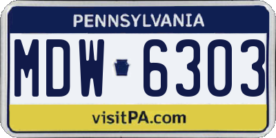 PA license plate MDW6303