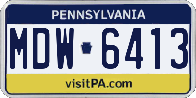 PA license plate MDW6413
