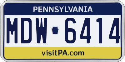 PA license plate MDW6414