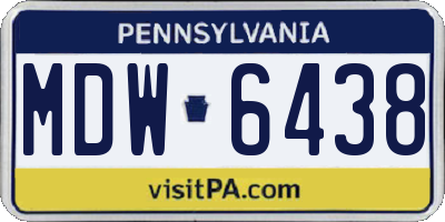 PA license plate MDW6438