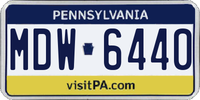 PA license plate MDW6440