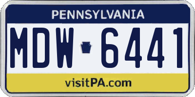 PA license plate MDW6441