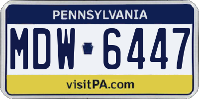 PA license plate MDW6447