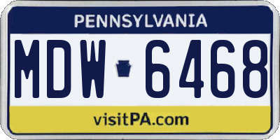 PA license plate MDW6468