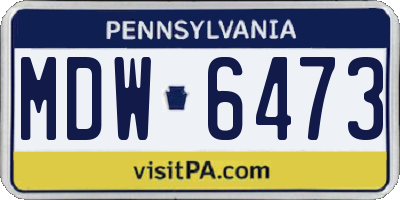 PA license plate MDW6473