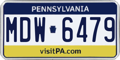PA license plate MDW6479