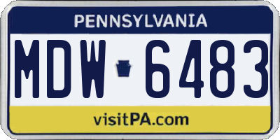 PA license plate MDW6483