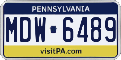 PA license plate MDW6489