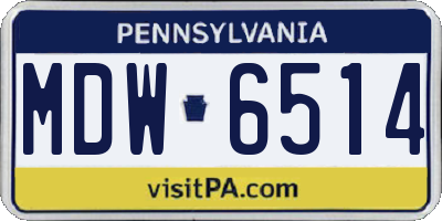 PA license plate MDW6514