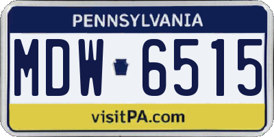 PA license plate MDW6515