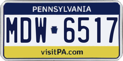 PA license plate MDW6517
