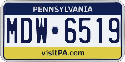 PA license plate MDW6519
