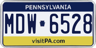 PA license plate MDW6528