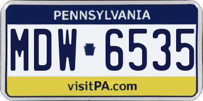 PA license plate MDW6535
