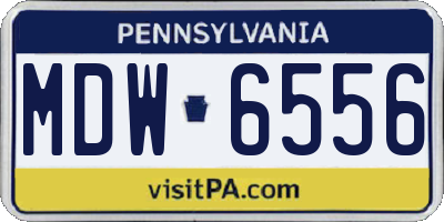 PA license plate MDW6556