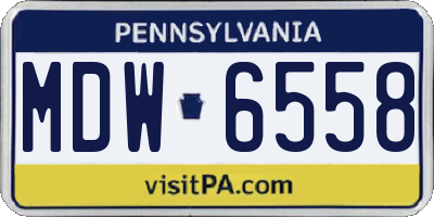 PA license plate MDW6558