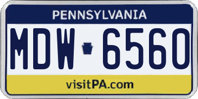 PA license plate MDW6560