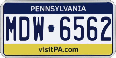 PA license plate MDW6562