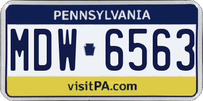 PA license plate MDW6563