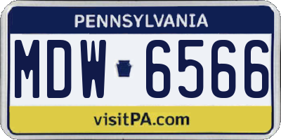 PA license plate MDW6566