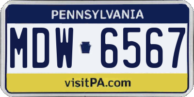 PA license plate MDW6567