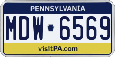 PA license plate MDW6569