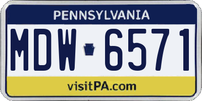 PA license plate MDW6571