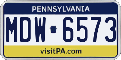 PA license plate MDW6573