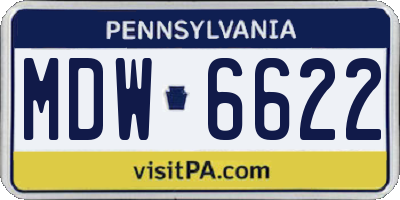 PA license plate MDW6622