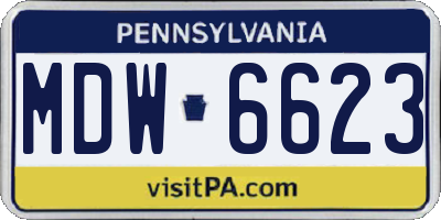 PA license plate MDW6623