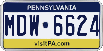PA license plate MDW6624