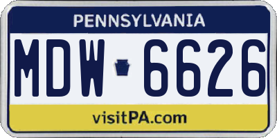PA license plate MDW6626