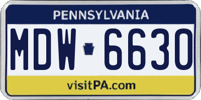 PA license plate MDW6630