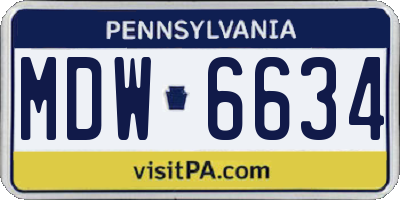 PA license plate MDW6634