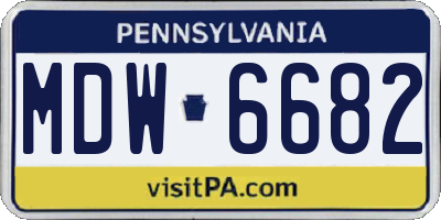 PA license plate MDW6682