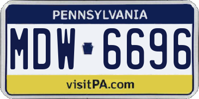 PA license plate MDW6696