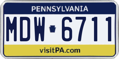 PA license plate MDW6711