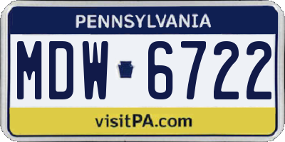 PA license plate MDW6722