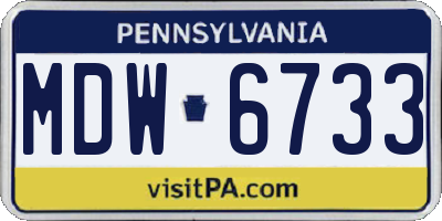 PA license plate MDW6733