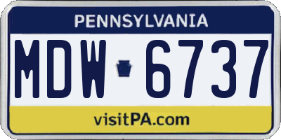 PA license plate MDW6737