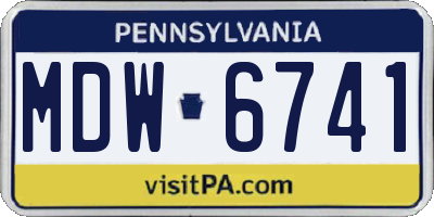 PA license plate MDW6741