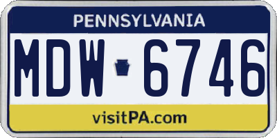 PA license plate MDW6746