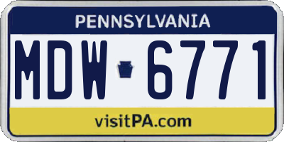 PA license plate MDW6771