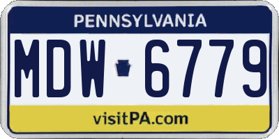 PA license plate MDW6779