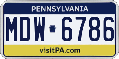 PA license plate MDW6786